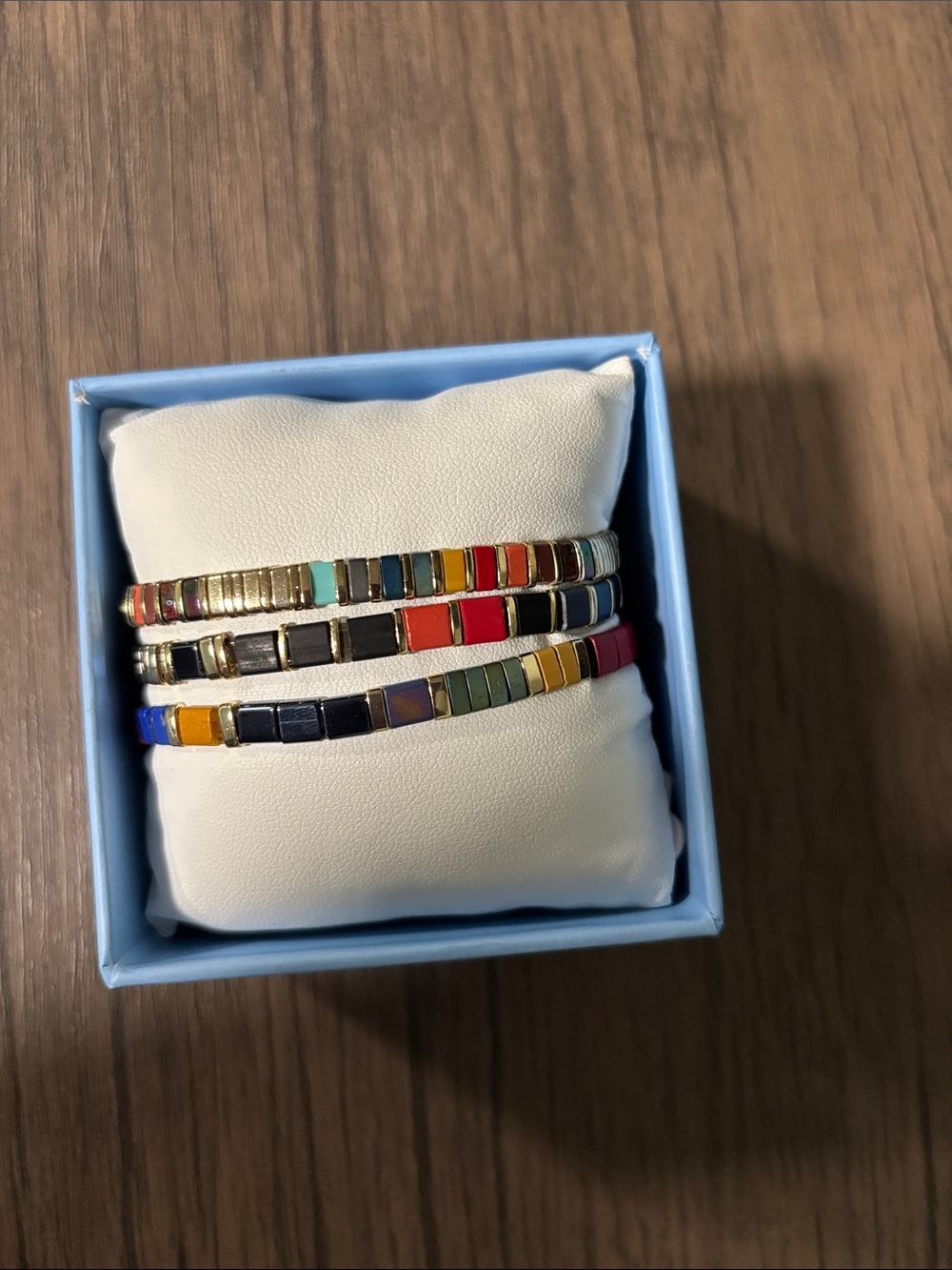 Multicolor Tile Stretch Bracelet Set - Women's Colorblock Stack